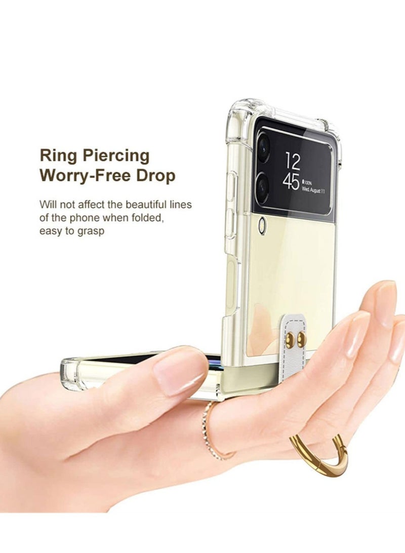 ELTRAZONE Samsung Z Flip 4 Case, Galaxy Z Flip 4 Clear Case with Ring Stand Protective Cover for Samsung Galaxy Z Flip 4 5G - Image 4