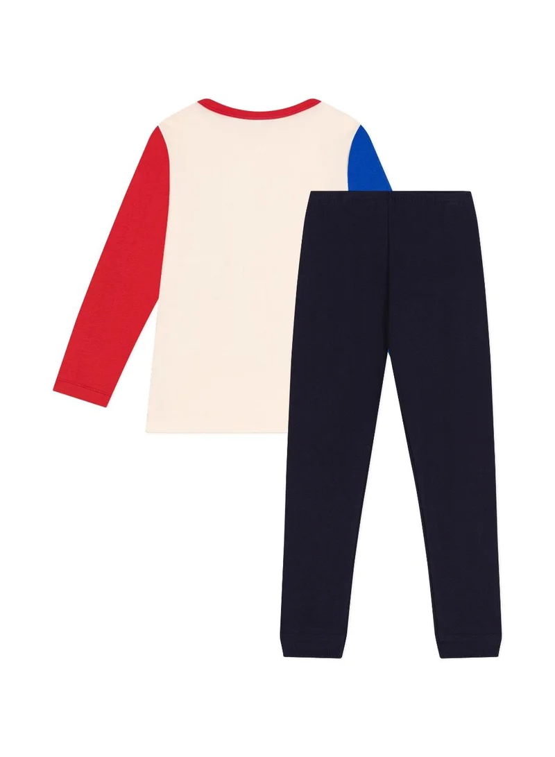 Petit Bateau Children's plain cotton sports-patterned pyjamas