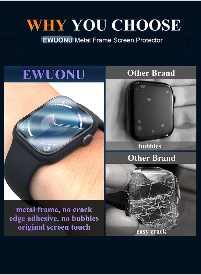 SUNDAREE 2 قطعة من سلسلة أبل ووتش 9 سلسلة 8 / 7 شاشة التوقف الفيلم 41mm ، 3D تغطية كاملة سهلة التركيب الإطار للماء فقاعة مجانا الصفر فيلم شفافة عالية الوضوح  - Image 5
