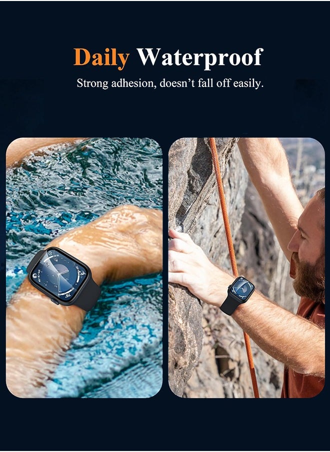 SUNDAREE - 2Pcs Pack Apple Watch Series 9 Series 8/7 Screen Protector 41mm, 3D Full Coverage Easy Installation Frame Waterproof Bubble- Free Anti- Scratch HD Clear Film - Image 1
