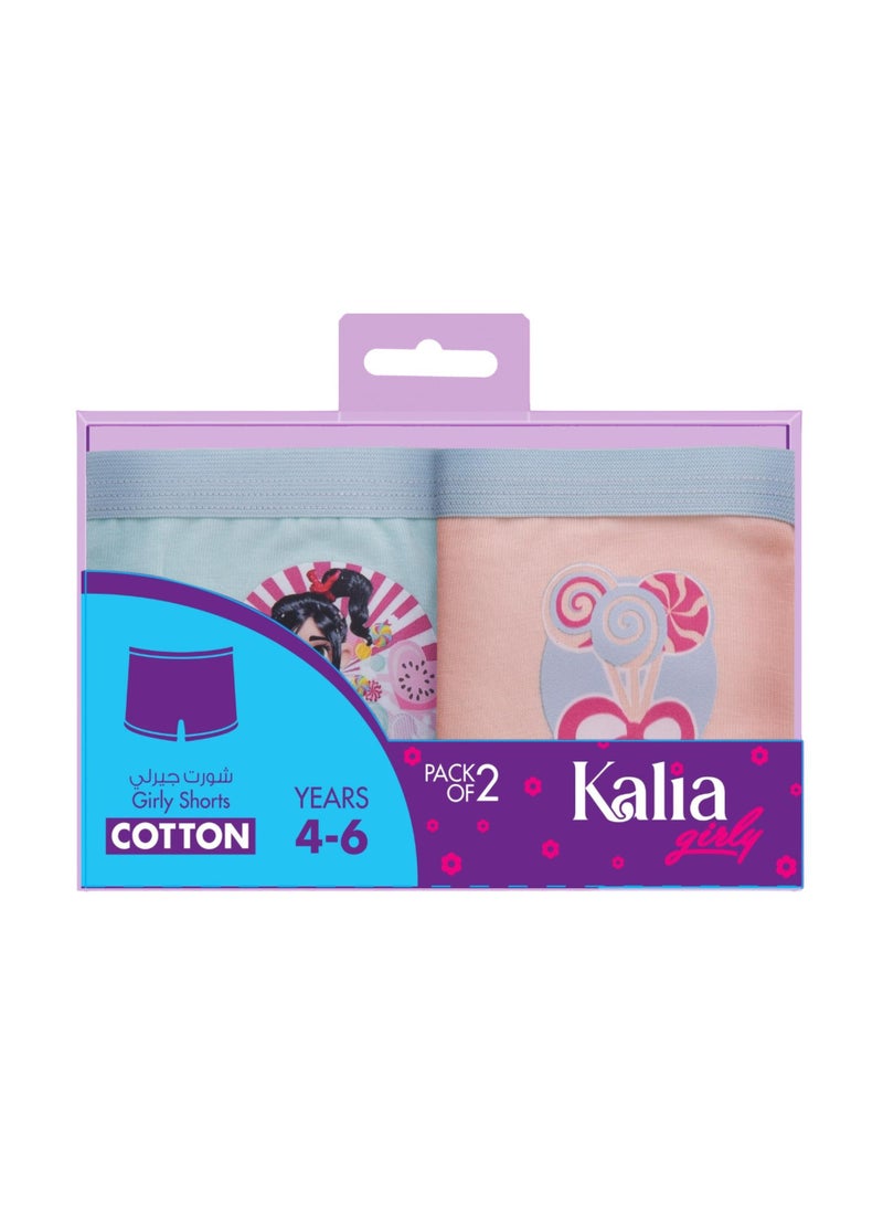 Kalia Pack of 4 Printed Cotton Hot Short Underwear for Girls  - Image 5