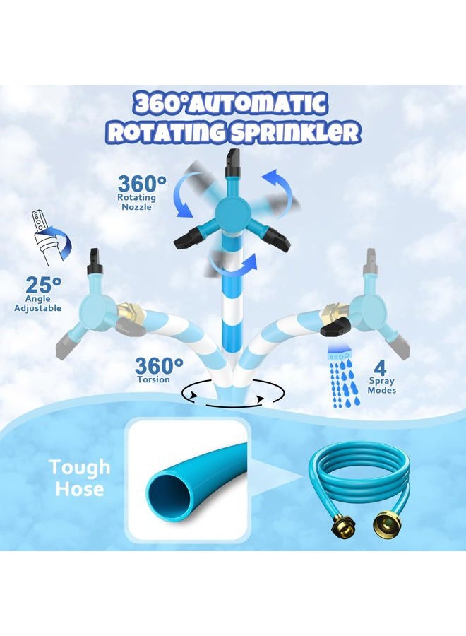HaiSun Universal Trampoline Sprinkler, Net Friendly Trampoline Accessories, 360 Rotating Water Sprinkler of Trampolines, Outdoor Backyard Water Park Fun Summer Toys for Kids - Image 4