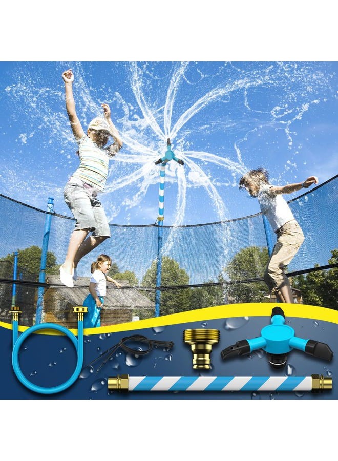 HaiSun Universal Trampoline Sprinkler, Net Friendly Trampoline Accessories, 360 Rotating Water Sprinkler of Trampolines, Outdoor Backyard Water Park Fun Summer Toys for Kids - Image 1