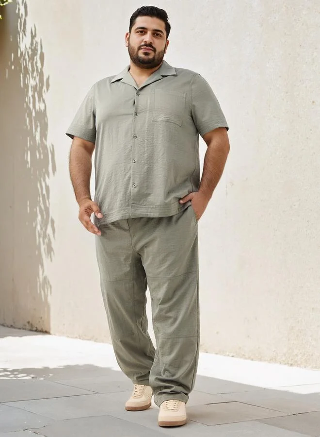 ماكسيم Plus Size Textured Regular Fit Pants