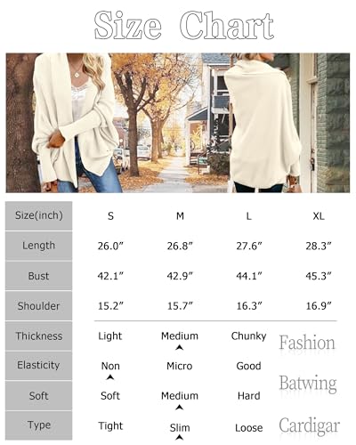 Mafulus Women's Cardigan Sweaters Oversized Chunky Knit Kimono Slouchy Wrap Batwing Open Front Outwear Coat Khaki - Image 4
