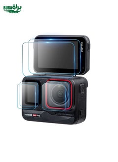 BURAQ For Insta360 Ace Pro STARTRC 2 Sets 3 in 1 Rear & Front  Screen + Lens Tempered Glass Film  - Image 1