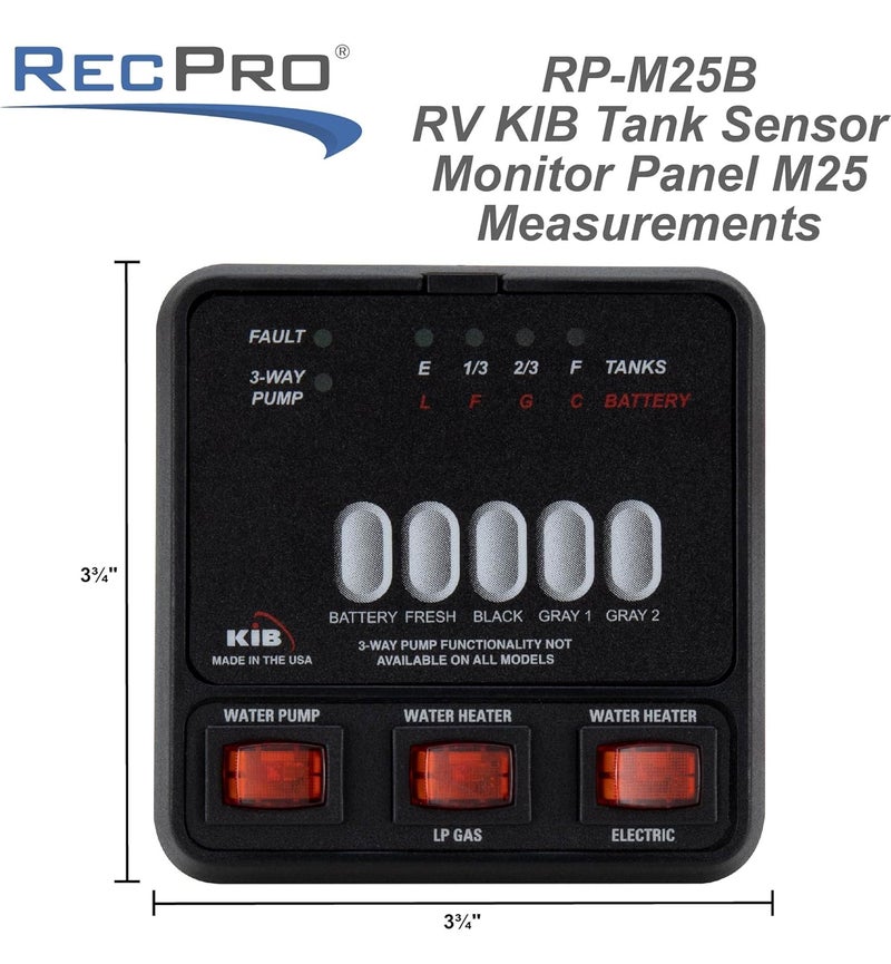 RecPro RV Tank Sensor Monitor Panel M25 - KIB Replacement for Fresh Water and Holding Tank Level Monitoring - Image 5