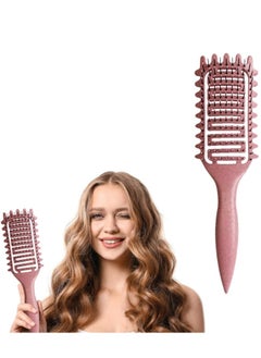BUPY 2024 Newest Vented Curly Hair Brush, Bounce Curl Define Styling Brush, Wet Dry Detangler Hair Brush, The Essential Tool For Shaping and Styling Your Curls, Achieve Perfectly Defined Curls (Pink)  - Image 1