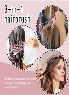 BUPY 2024 Newest Vented Curly Hair Brush, Bounce Curl Define Styling Brush, Wet Dry Detangler Hair Brush, The Essential Tool For Shaping and Styling Your Curls, Achieve Perfectly Defined Curls (Pink)  - Image 4