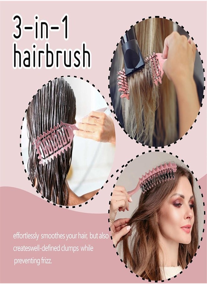 BUPY - 2024 Newest Vented Curly Hair Brush, Bounce Curl Define Styling Brush, Wet Dry Detangler Hair Brush, The Essential Tool For Shaping and Styling Your Curls, Achieve Perfectly Defined Curls (Pink) - Image 1