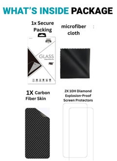 SARAOONT Samsung Galaxy A33 Piece Carbon Fiber Skin Wrap and 2 Piece 10H Screen Protectors  - Image 4