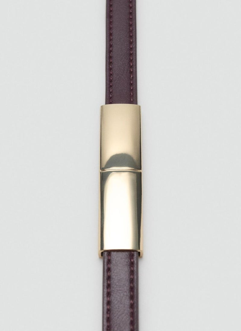 MANGO Thin belt with metal detail - Image 4