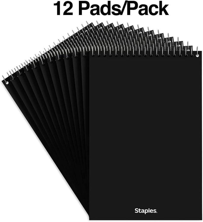 Staples Steno Notepads, 6 x 9 Inch, Gregg Ruled, Top Wire-Bound Notebooks, Cardstock Cover, 80-Sheets, 12-Pack, White Paper - Image 3