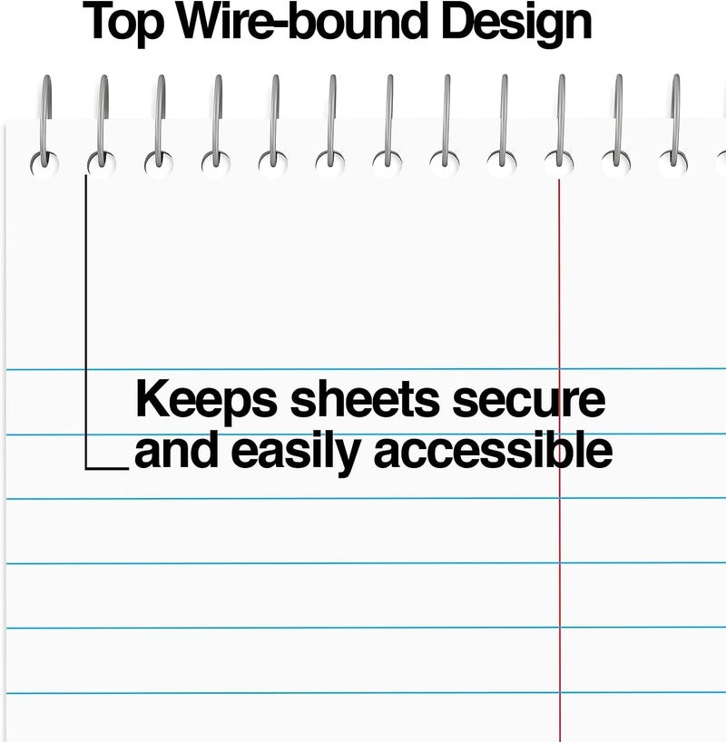 Staples Steno Notepads, 6 x 9 Inch, Gregg Ruled, Top Wire-Bound Notebooks, Cardstock Cover, 80-Sheets, 12-Pack, White Paper - Image 4