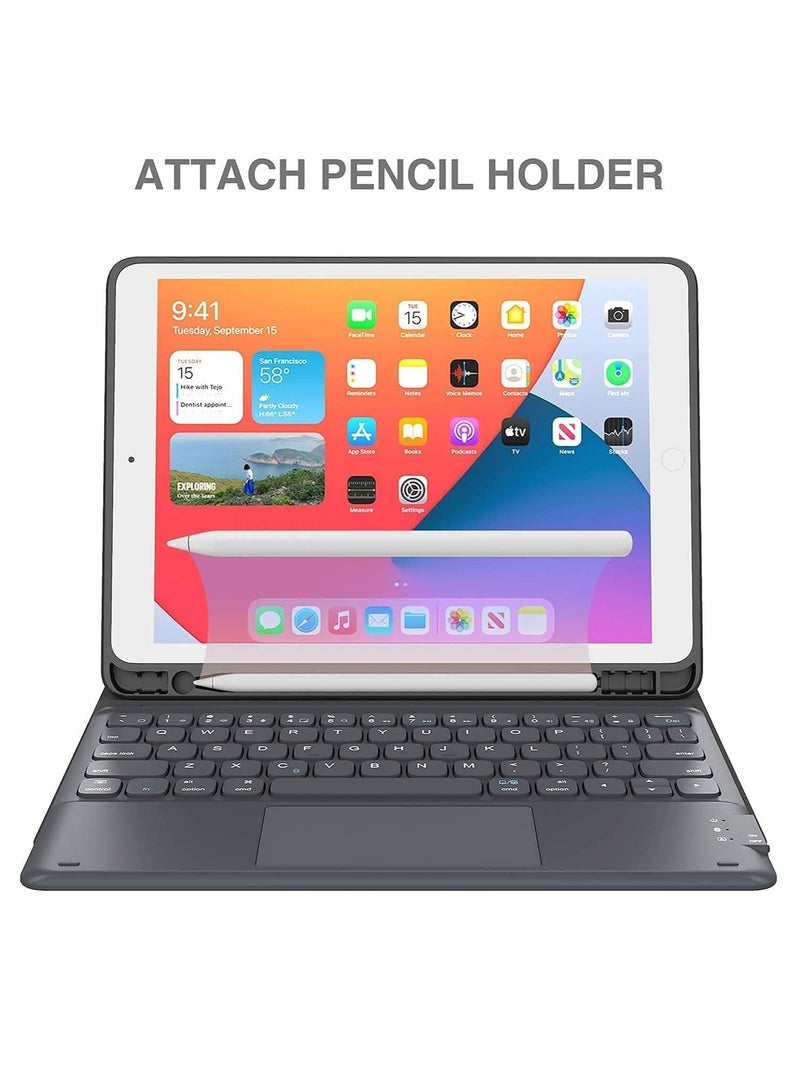Keyboard Case for 2021 New iPad 9th Generation 10.2 inch 8th 2020 iPad 7th Gen 2019 iPad Air 3rd Gen iPad Pro 10.5" 2017 Stable Touchpad Function 10.2/10.5" Black - Image 2