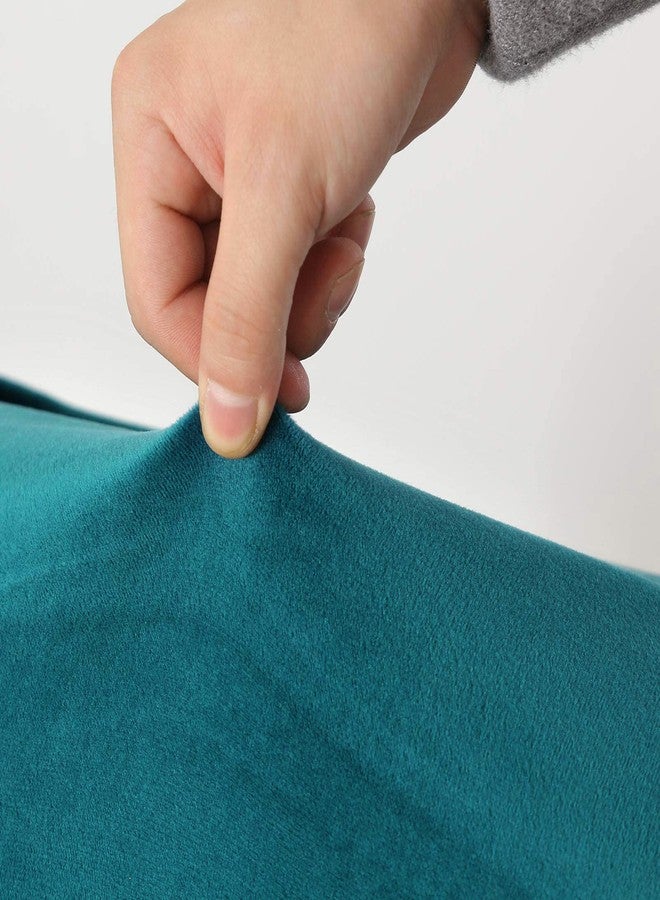 جان يا نا غطاء كرسي جيان يا نا بدون مساند للذراعين، غطاء كرسي مطاطي بدون مساند للذراعين، أغطية كراسي مخملية بدون مساند للذراعين، غطاء كرسي مريح، أغطية حماية للأثاث لغرفة المعيشة وغرفة النوم (مخمل، أزرق مخضر) - Image 5