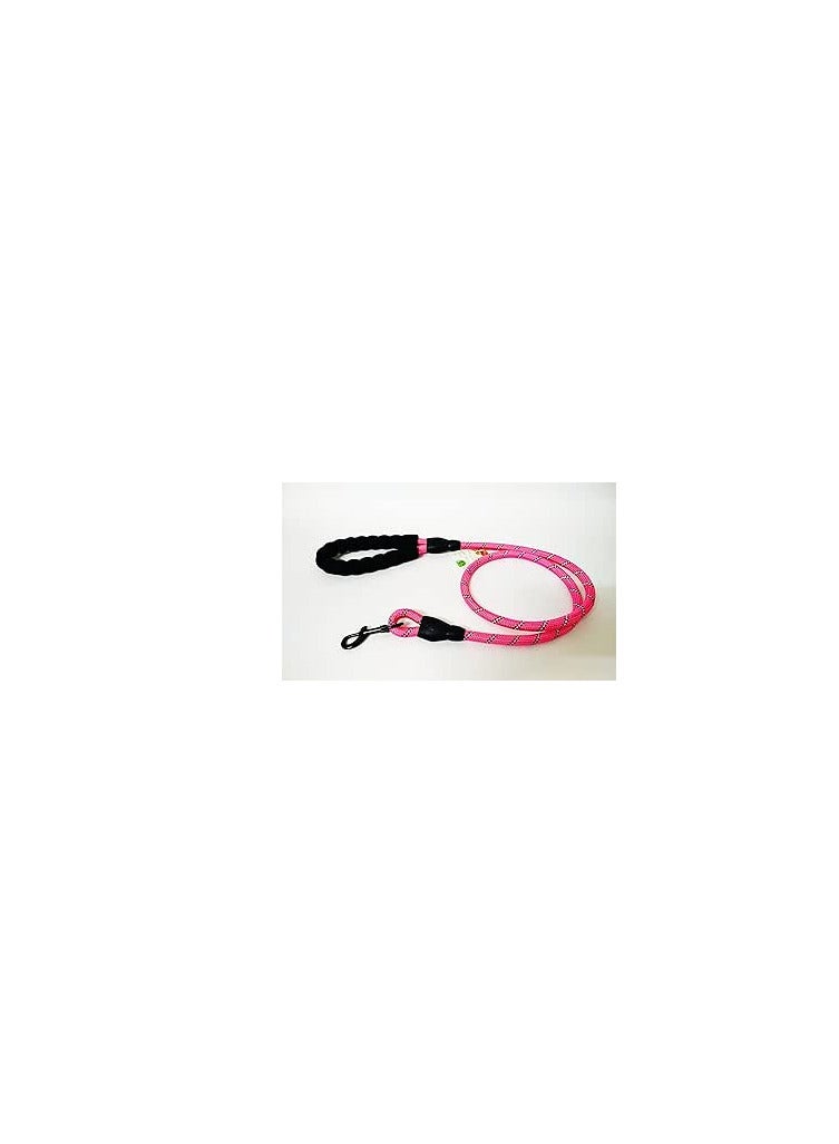 Heavy Duty Dog Leash with Padded Comfort Handle - Reflective Climbing Rope Training Lead for Medium & Large Dogs, Pink