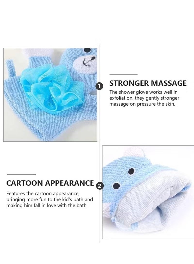 أخبار 4 PCS Baby Bath Sponge مع تصميم الحيوانات ، دمى اليد اللطيفة قفاز حمام القفاز ، اسفنجة حمام دش (أرنب ، ضفدع ، بطة ، دب)  - Image 3