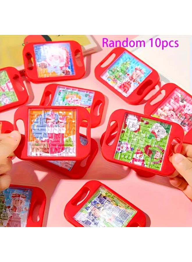 10Pcs Christmas Mini Palm Tree Walking Bead Maze Board Toys For Concentration - Image 1