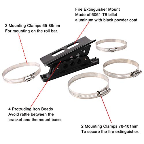 MFC 1Pair Adjustable Roll Bar Fire Extinguisher Mount Bottle Holder Compatible with for Jeep Wrangler TJ JK JKU JL UTV Polaris RZR Ranger,Aluminum - Image 5