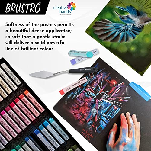 BRUSTRO Artists Soft Assorted Pastels Set of 48 with Drawing Pad A4 - Image 5