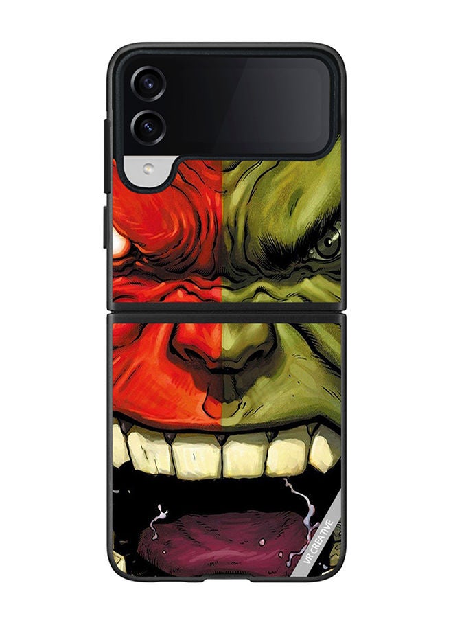 VR CREATIVE Protective Case Cover For Samsung Galaxy Z Flip4 Hulk Design Multicolour - Image 1