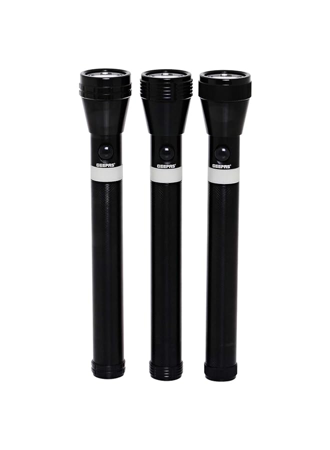 GEEPAS Gfl4622 Family Pack Rechargeable Led Flashlight Set Of 3 - Image 1