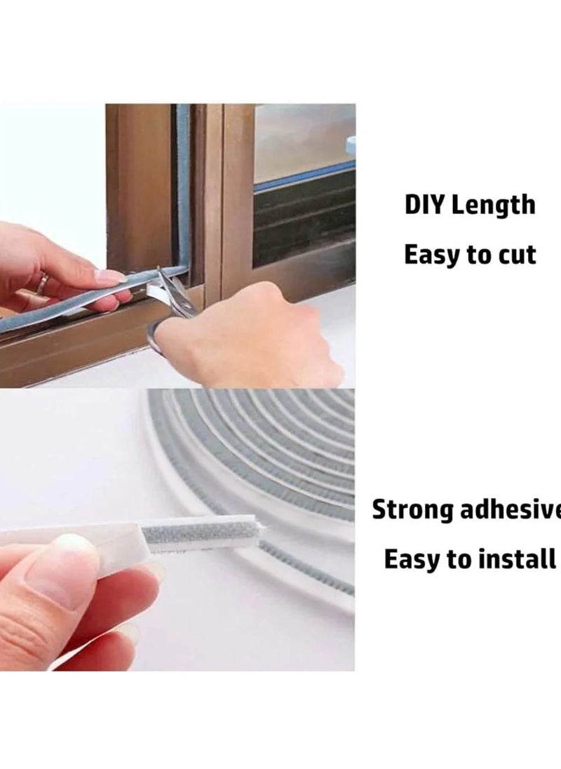 Generic Weatherstrip Brush – Self-Adhesive Pile Weatherstripping for Doors & Windows, Wind Blocker, 5M Roll  - Image 3