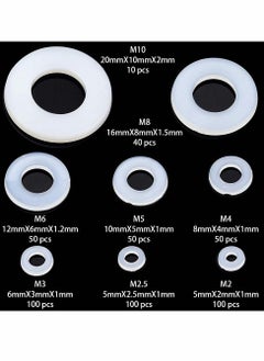 Generic Nylon Washer, Flat washer Plastic flat washer Flat gasket Round spacer washers Seal ring Spacer washer Washer round glat，for Industrial Fixings 500 Pcs  - Image 2