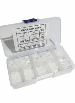Generic Nylon Washer, Flat washer Plastic flat washer Flat gasket Round spacer washers Seal ring Spacer washer Washer round glat，for Industrial Fixings 500 Pcs  - Image 1