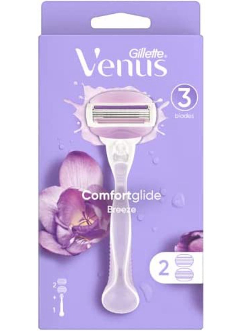 Gillette Venus Comfort Glide Breeze Women's Razor with 2 Refills