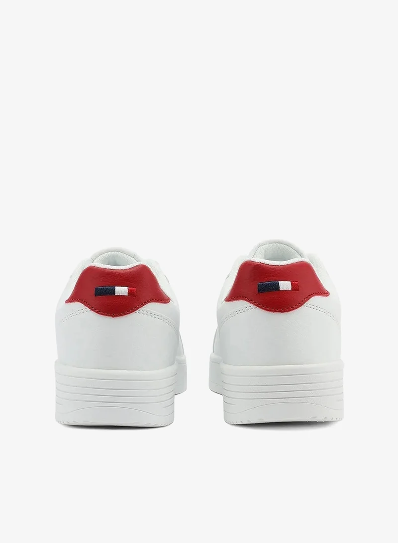 U.S. Polo Assn.  U.S. Polo Assn. Men’s White Sneakers with Red Heel Accent | Casual Lace-Up Comfort Shoes for Men | Best Price UAE