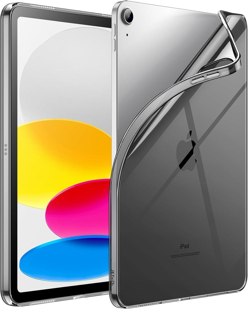 جي تيك جراب لجهاز iPad A16 الجيل الحادي عشر/العاشر 2025/2022، غطاء لوحي شفاف ناعم من مادة TPU مقاوم للصدمات، لون أسود - Image 1