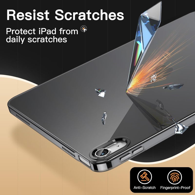 جي تيك جراب لجهاز iPad A16 الجيل الحادي عشر/العاشر 2025/2022، غطاء لوحي شفاف ناعم من مادة TPU مقاوم للصدمات، لون أسود - Image 5