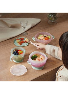 Babycare Babycare - Suction Bowls Set, Powder Pink, BPA-Free, 3-Piece Set, Anti-Spill Bowl, Snack Bowl, Sealed Bowl, Non-Toxic, Safe for Babies, Microwave Safe, Easy to Clean, Ideal for Toddlers  - Image 5