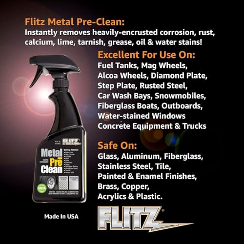 Flitz Metal Pre-Clean - 16oz of USA-Made Stainless Steel Cleaner Spray - Works on Aluminum, Brass, Copper, & More - Tarnish, Rust Remover for Metals - Non-Abrasive Aluminum Deoxidizer (3 Pack) - Image 5
