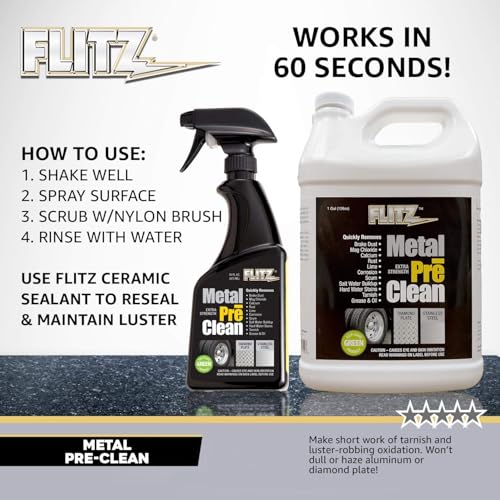 Flitz Metal Pre-Clean - 16oz of USA-Made Stainless Steel Cleaner Spray - Works on Aluminum, Brass, Copper, & More - Tarnish, Rust Remover for Metals - Non-Abrasive Aluminum Deoxidizer (3 Pack) - Image 3