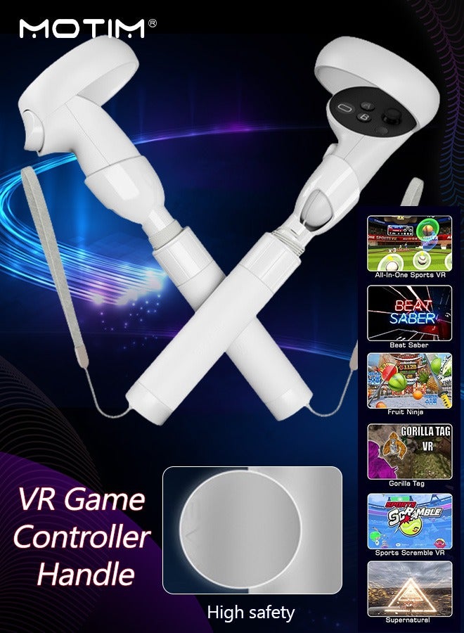 Motim VR Game Handle Accessories for Oculus Quest 2 Controllers Handles Extension Grips for Playing Beat Saber VR Golf Club Attachment Compatible with Playing Golf or First Person Tennis  - Image 2