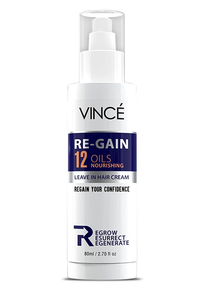 VINCE Leave-In Hair Cream – Nourishes Hair with 12 Premium Oils – Reduces Hair Fall & Thinning – Strengthens Hair Strands & Scalp – Adds Smoothness & Shine – Non-Greasy - Paraben-Free, 80ml - Image 1