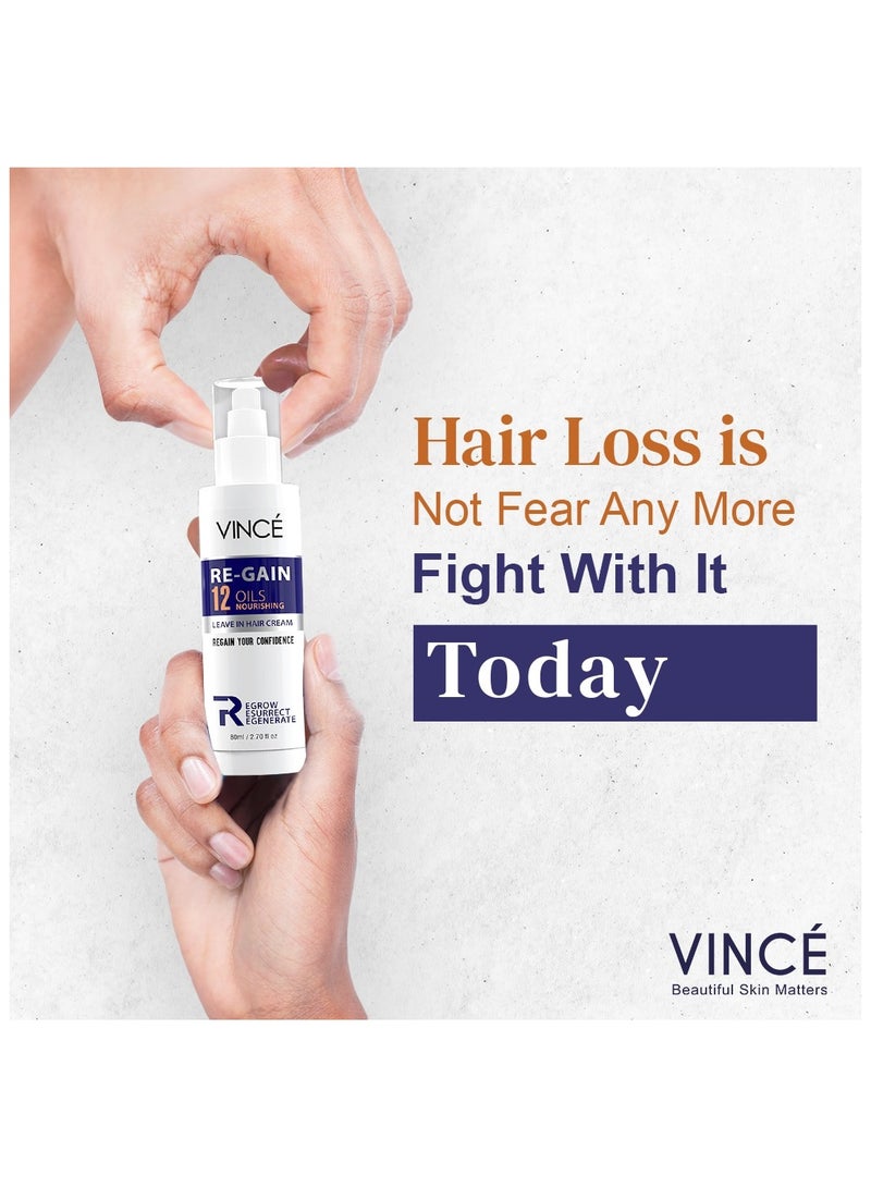 VINCE Leave-In Hair Cream – Nourishes Hair with 12 Premium Oils – Reduces Hair Fall & Thinning – Strengthens Hair Strands & Scalp – Adds Smoothness & Shine – Non-Greasy - Paraben-Free, 80ml - Image 2