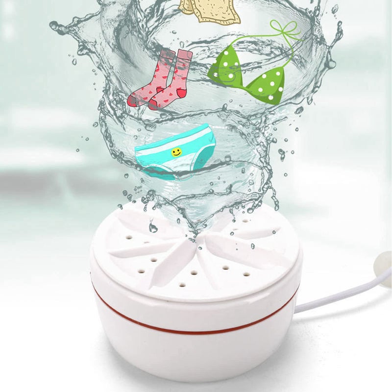 Jonlaki Mini Foldable Washing Machine... Portable Washing Machine Turbine Ultrasonic Mini Turbo Washing Machine Cleaning for Underwear Towels Socks Small Clothes and Items - Image 4