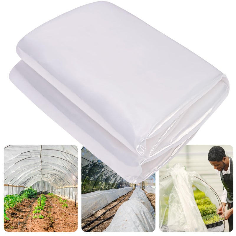 warmfarm 6 Mil Clear Greenhouse Plastic Sheeting,Transparent Plastic Film for Greenhouse, Resistant Polyethylene Film for Farm,Garden (6.5ftx9.8ft) - Image 1