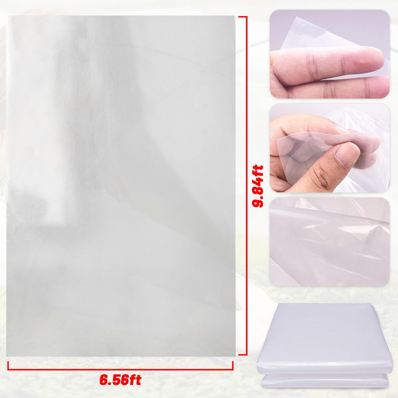 warmfarm 6 Mil Clear Greenhouse Plastic Sheeting,Transparent Plastic Film for Greenhouse, Resistant Polyethylene Film for Farm,Garden (6.5ftx9.8ft) - Image 2