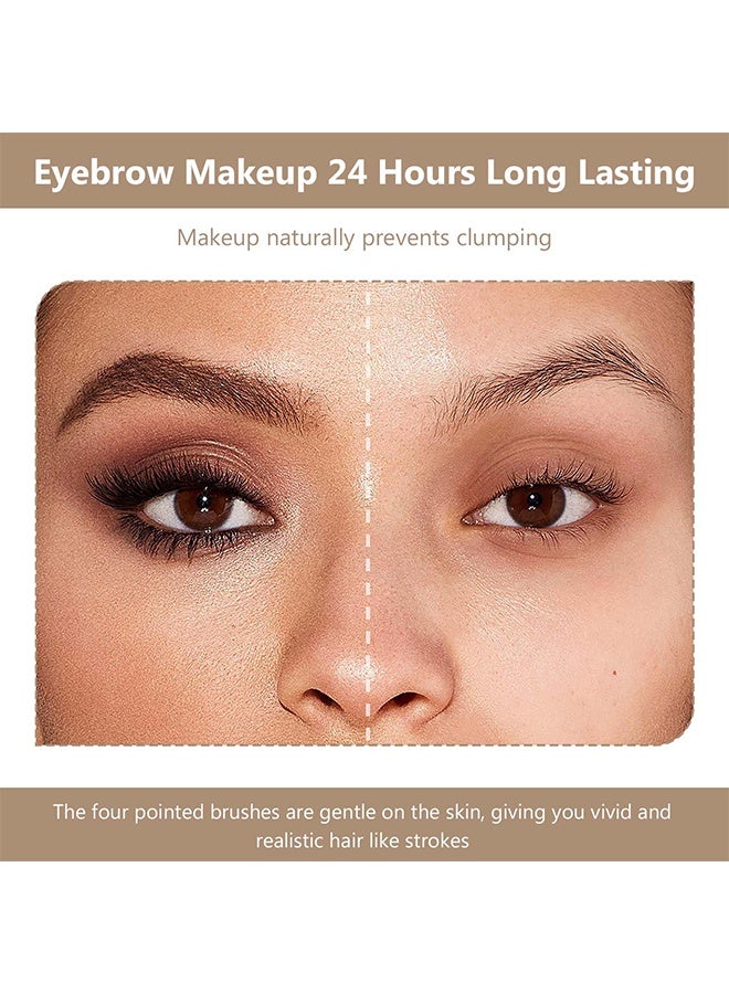 سويكي صبغة بلدي 4 أطراف للحواجب لون أربع شوكة قلم حواجب مائي ، قلم نحت الحواجب ، قلم الحواجب السحري المقاوم للماء ، سهل التشكيل ، مقاوم للماء ومقاوم للتلطخ يخلق # بني غامق طبيعي - Image 3