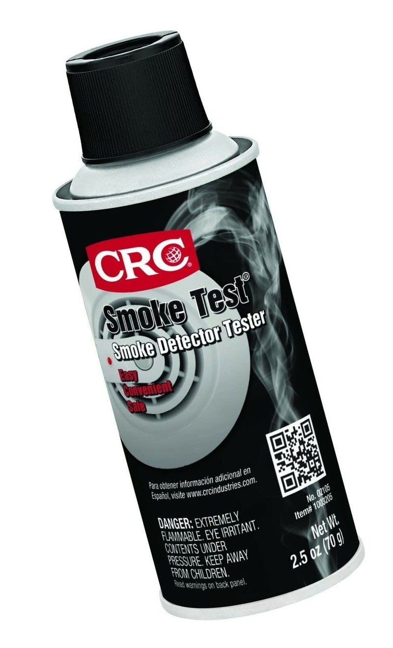 CRC Smoke Test Smoke Detector Tester, 2.5 Wt Oz, Reaches Up to 6 Feet, Checks for Obstructions or Debris which Clog Detector Vents, Aerosol Spray - Image 1