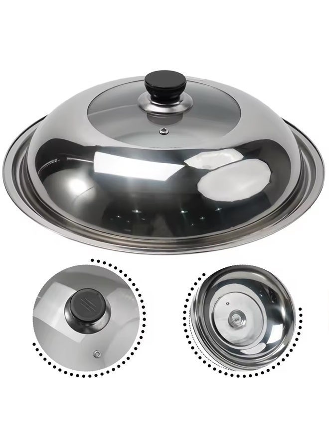 Wok Lid Pot Lid Combined Vegetable Cover 32CM Kitchen Supplies Pot Lid Stainless Steel 32CM Kitchen Accessories - Image 4
