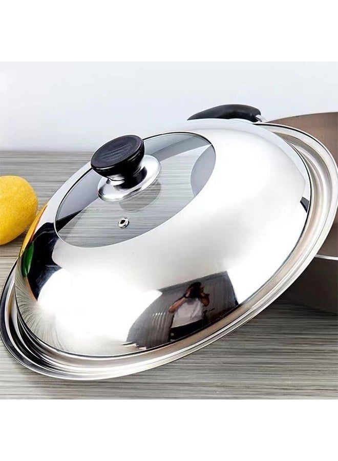 Wok Lid Pot Lid Combined Vegetable Cover 32CM Kitchen Supplies Pot Lid Stainless Steel 32CM Kitchen Accessories - Image 2