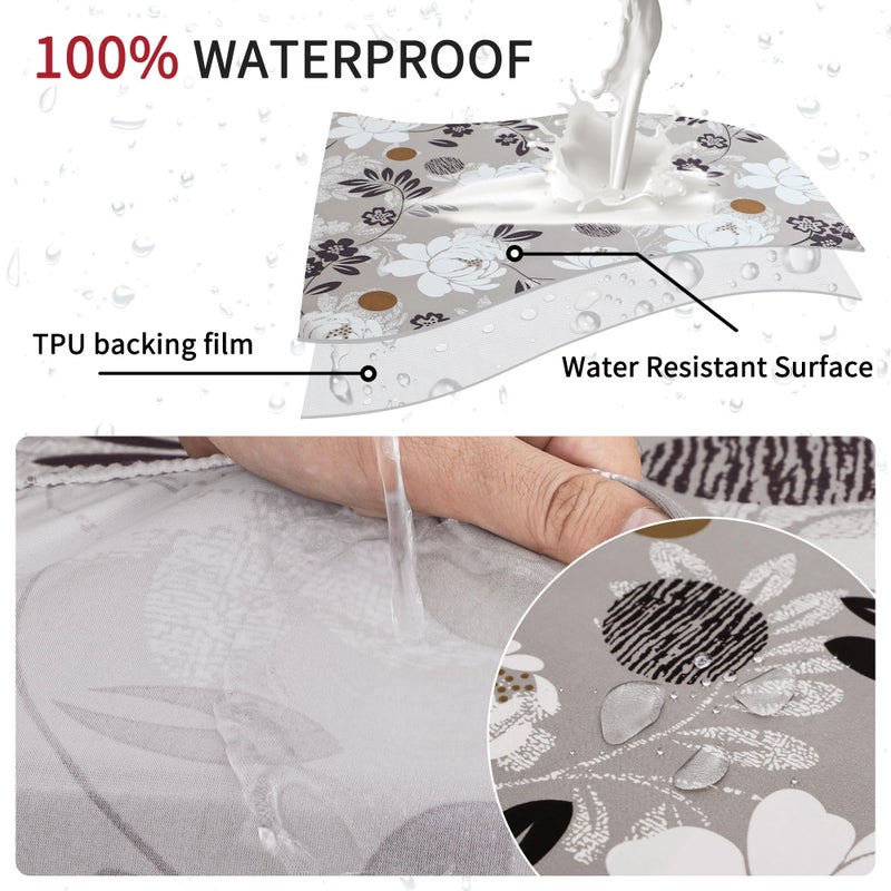 FORCHEER Waterproof Patio Cushion Covers Set of 2 19-24in Floral Printed Stretch Outdoor Cushion Covers for Patio Furniture Washable - Image 5