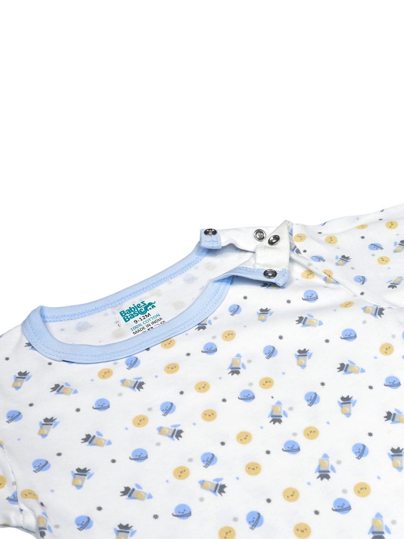 Babies Basic 5 piece Unisex 100% Cotton Sets include Bib, Romper, Mittens, Cap and Sleepsuit/Jumpsuit - Image 5