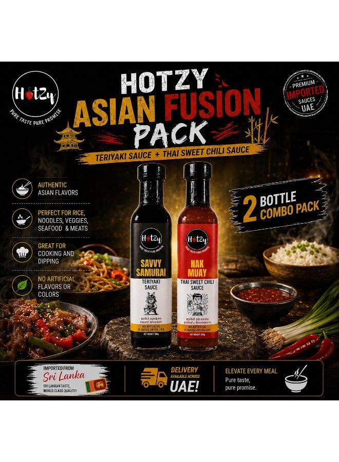 HOTZY Asian Fusion Pack Teriyaki Sauce and Thai Sweet Chili Sauce 2 Bottles - Image 2